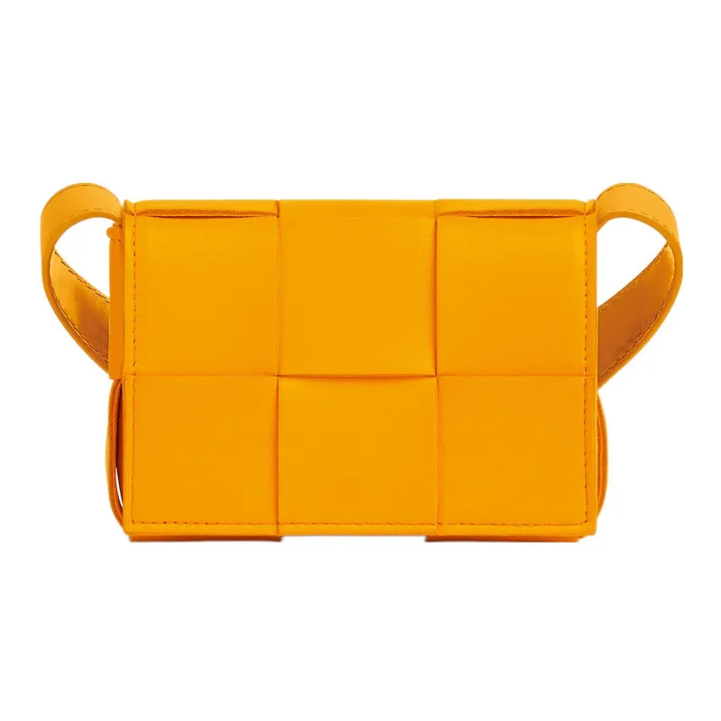 Bottega Veneta CASSETTE Pillow Bag Sheepskin Plaid Bag, Handheld Crossbody Bag, Shoulder Bag Women's Orange-0