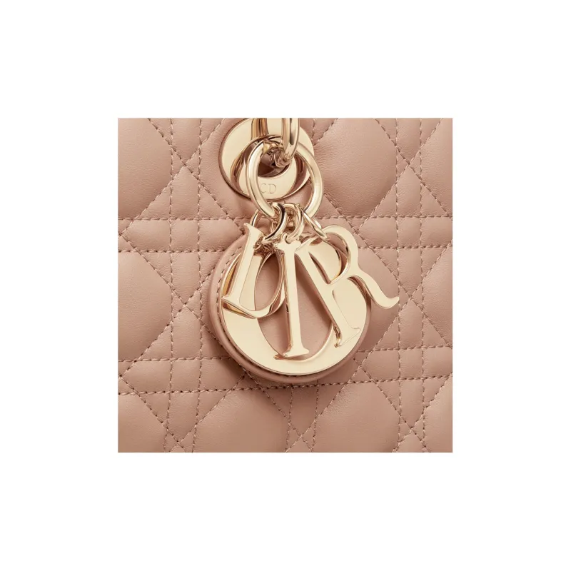 DIOR Lady D Joy Lambskin Lady Dior Bag, Shoulder Bag, Crossbody Bag, Handbag Medium Size Women's Nude-6