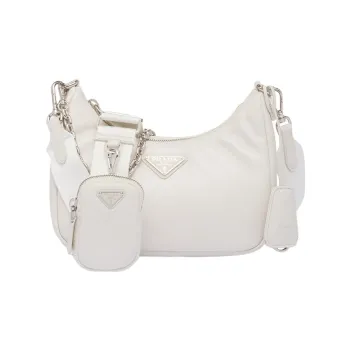 PRADA Re-Edition Nappa Leather Crossbody Bag Shoulder Bag Women's White