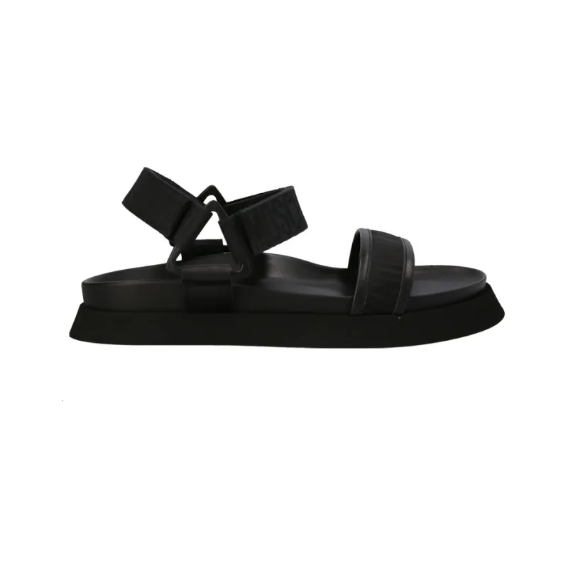 MOSCHINO Monogram-jacquard Touch-strap Sandals-1