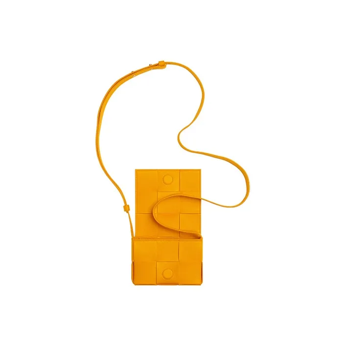 Bottega Veneta CASSETTE Pillow Bag Sheepskin Plaid Bag, Handheld Crossbody Bag, Shoulder Bag Women's Orange-3
