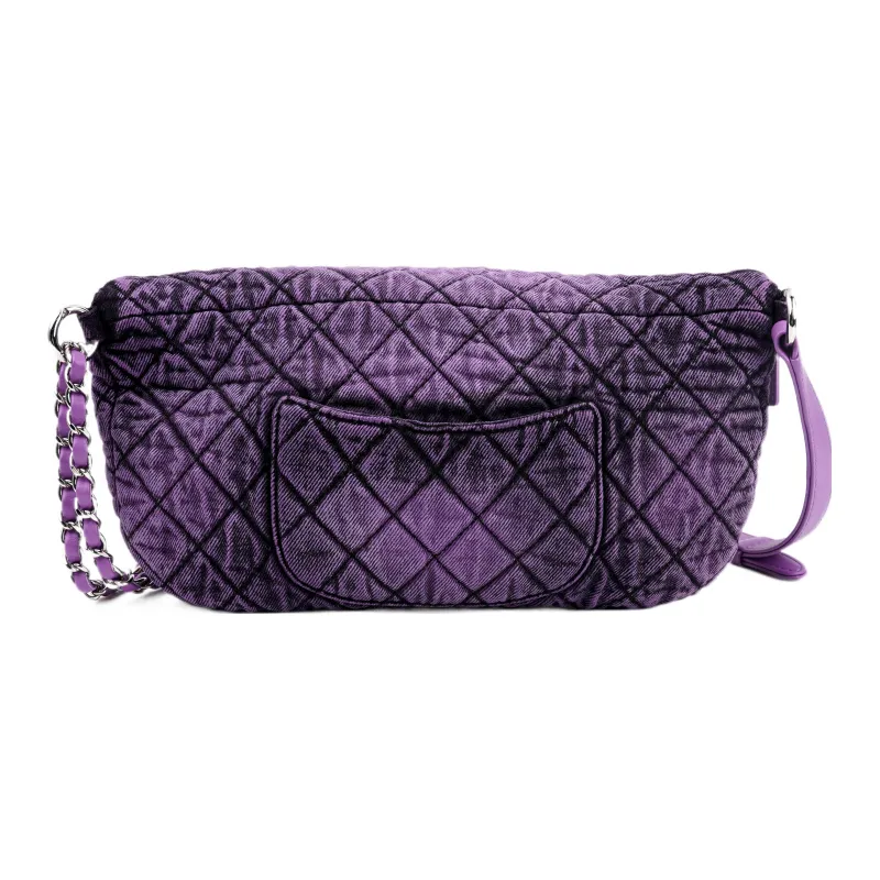 CHANEL Denim Fanny Pack Women's Purple-2