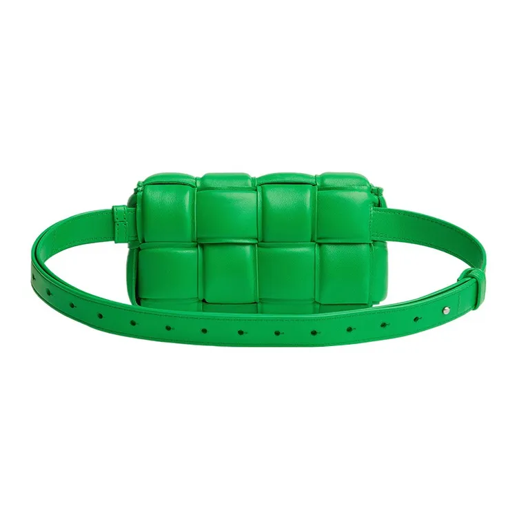 Bottega Veneta Woven Lambskin Fanny Pack Regular Women's Green-2