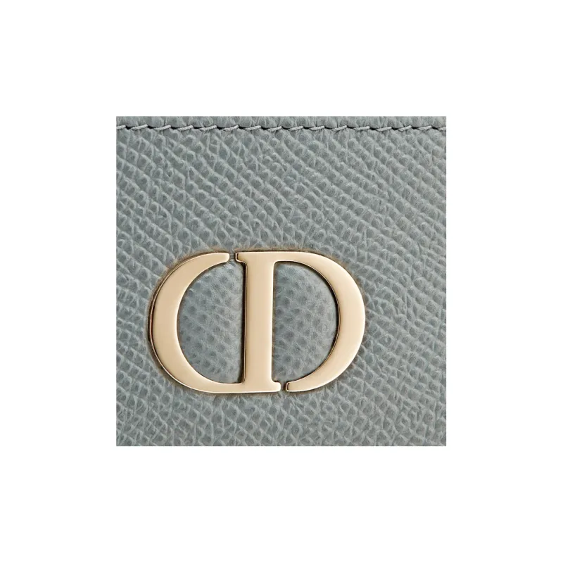 DIOR 30 Montaigne Grained Calfskin Card Clip Card Holder Women's Cloud Blue-3