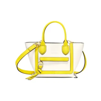 LONGCHAMP Mailbo Cow Leather Shoulder Bag Crossbody Bag Handbag Small Size Women's Light Brown/Lemon