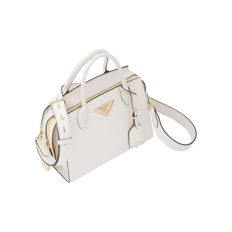 PRADA Smooth Leather Tote Bag Shopping Bag Shoulder Bag Crossbody Bag Handbag Mini Women's White-1