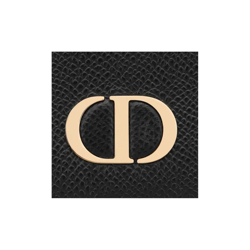 DIOR 30 Montaigne Grain Cow Leather Card Holder Card Holder Women's Black-3