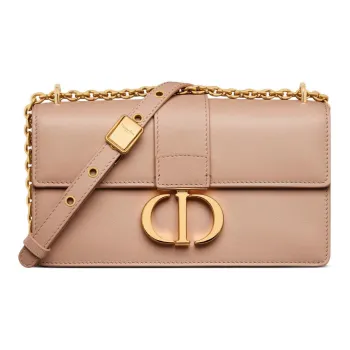 DIOR 30 Montaigne Smooth Calf Leather Shoulder Bag Crossbody Bag Women's Nude Pink
