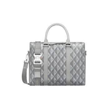 DIOR Lingot Canvas With Leather Detail Briefcase, Shoulder Bag, Crossbody Bag, Handbag Men's Gray