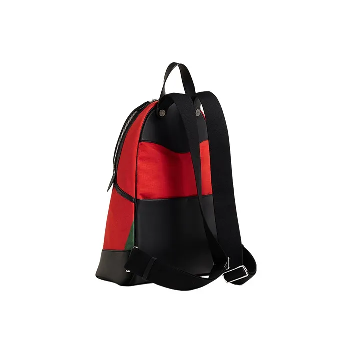 HERMES Bivouac Canvas With Swift Leather Backpack Men's Orange Red/Black-2