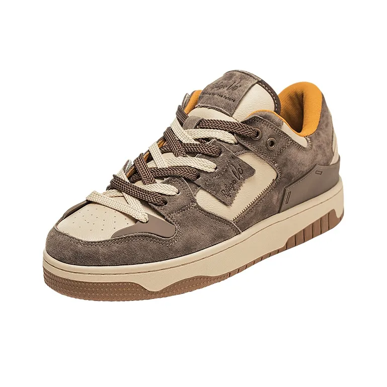 RIFUGIO VO' Skateboard Shoes Unisex Low Top Coffee-2