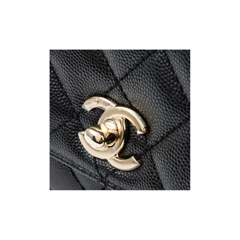 CHANEL Coco Handle Caviar Calfskin Shoulder Bag, Crossbody Bag, Handbag Mini Women's Black-4