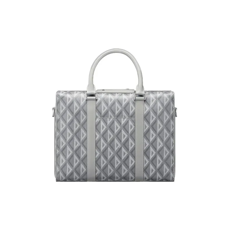 DIOR Lingot Canvas With Leather Detail Briefcase, Shoulder Bag, Crossbody Bag, Handbag Men's Gray-2