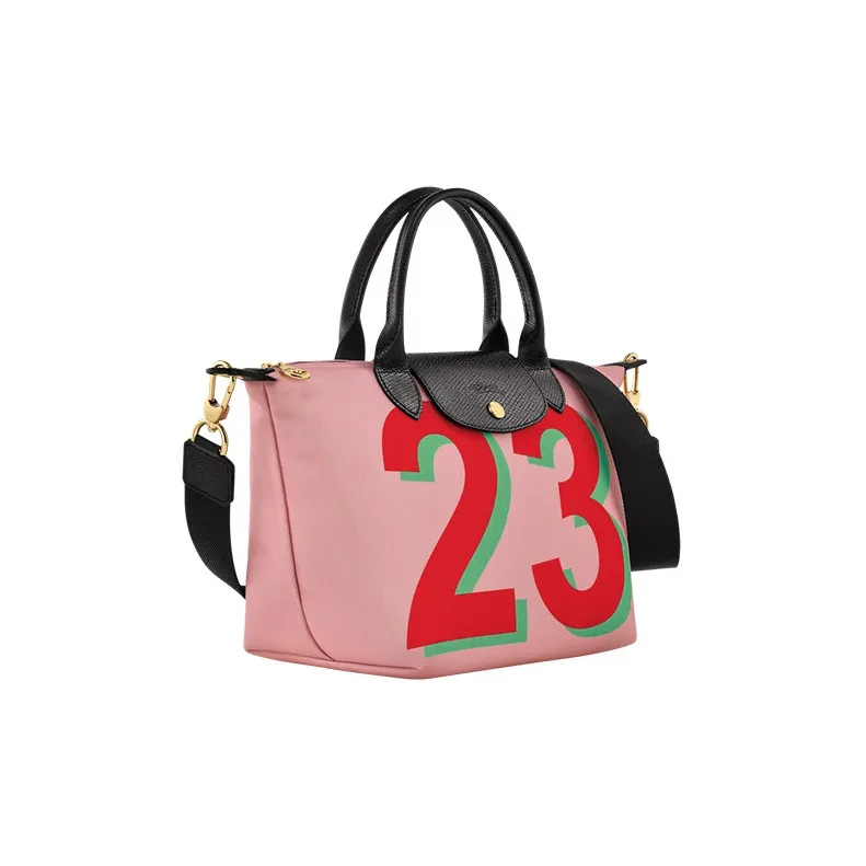 LONGCHAMP Cow Leather Trim Shoulder Bag Crossbody Bag Handbag Small Size Women's Pink-1