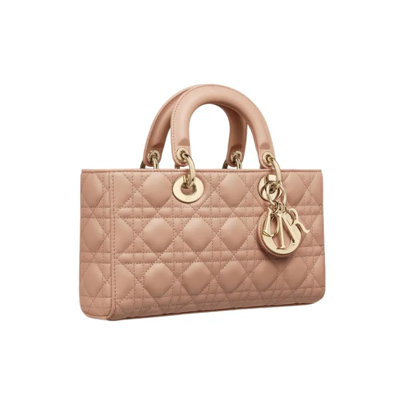 DIOR Lady D Joy Lambskin Lady Dior Bag, Shoulder Bag, Crossbody Bag, Handbag Medium Size Women's Nude-2