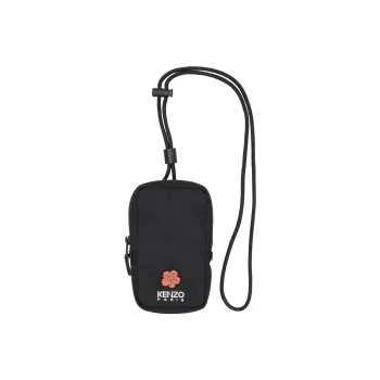 KENZO Nylon One Shoulder Crossbody Cell Phone Pouch Men's Black