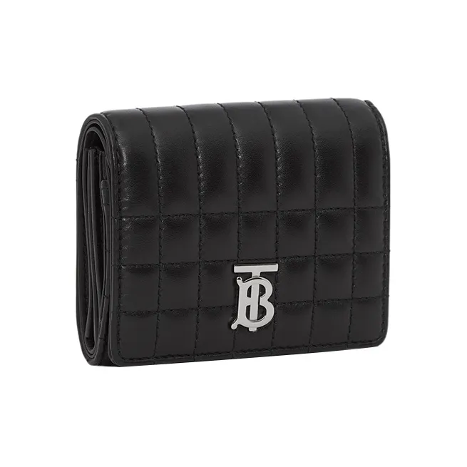 Burberry Lambskin Wallet Small Size Women's Black-1