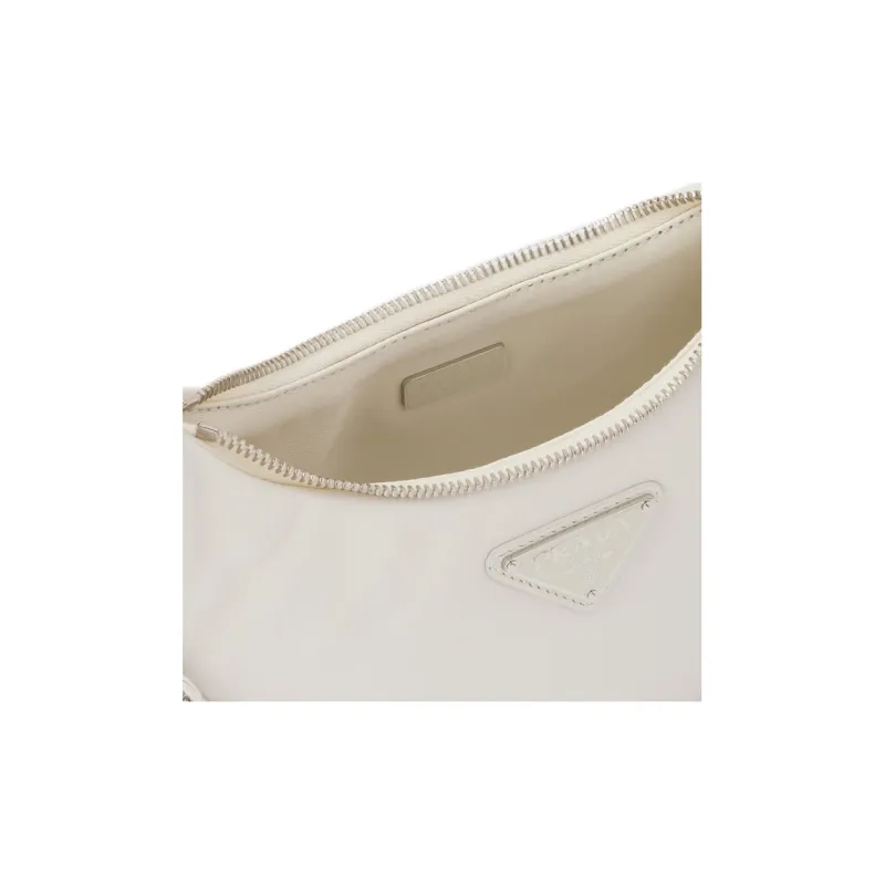 PRADA Re-Edition Nappa Leather Crossbody Bag Shoulder Bag Women's White-3