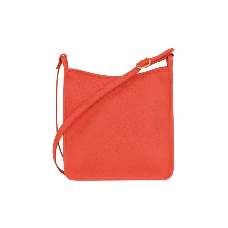 LONGCHAMP Le Foulonné Cow Leather Shoulder Bag Crossbody Bag Large Size Women's Orange-1