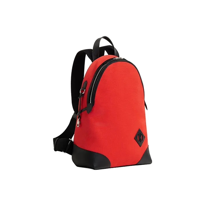 HERMES Bivouac Canvas With Swift Leather Backpack Men's Orange Red/Black-1