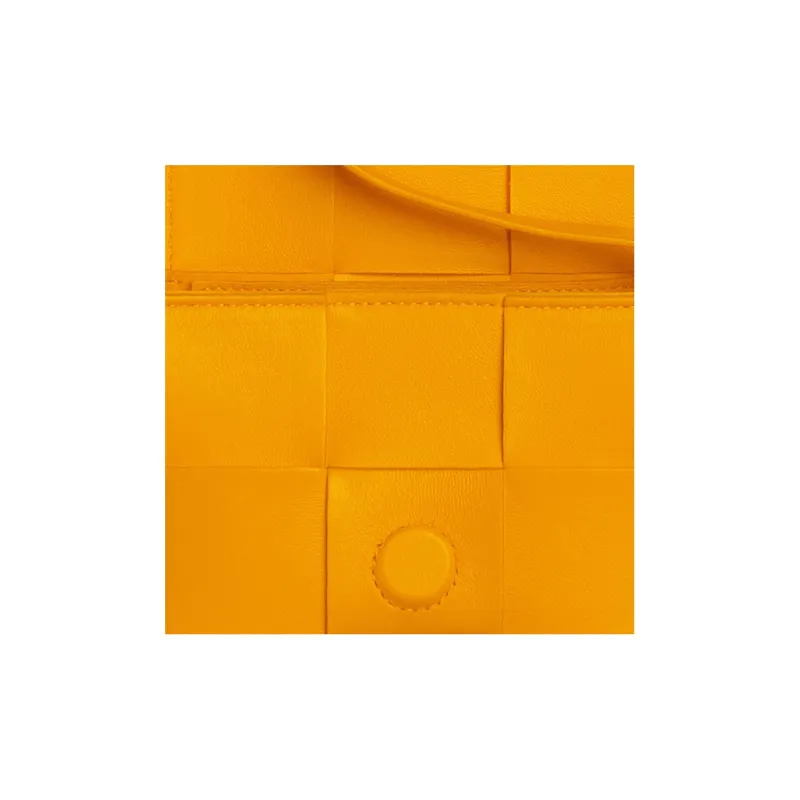 Bottega Veneta CASSETTE Pillow Bag Sheepskin Plaid Bag, Handheld Crossbody Bag, Shoulder Bag Women's Orange-4