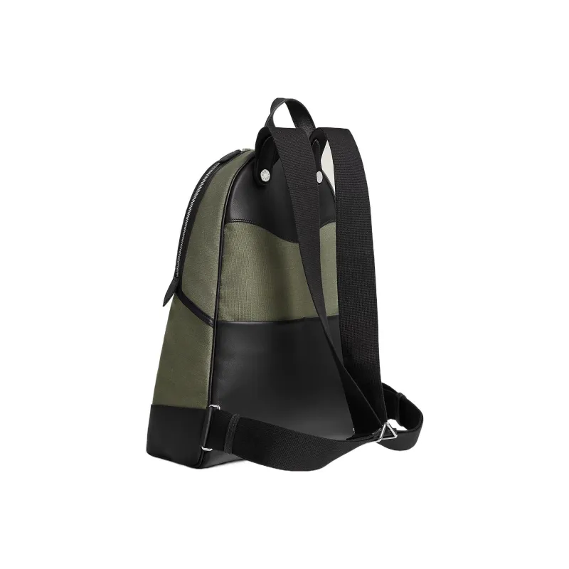 HERMES Nouveau Sac A Dos T&C Bivouac Canvas With Swift Leather Backpack Men's Khaki/Black-2