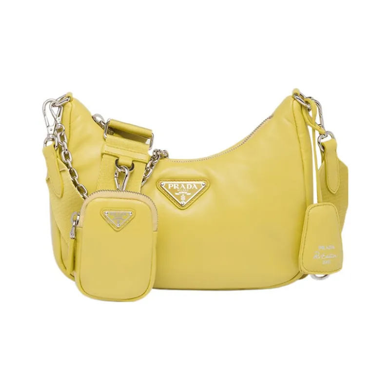 PRADA Re Edition Nappa Leather Crossbody Bag Shoulder Bag Women's Pomelo Green-0