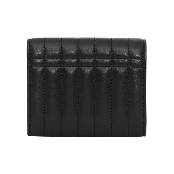 Burberry Lambskin Wallet Small Size Women's Black-2