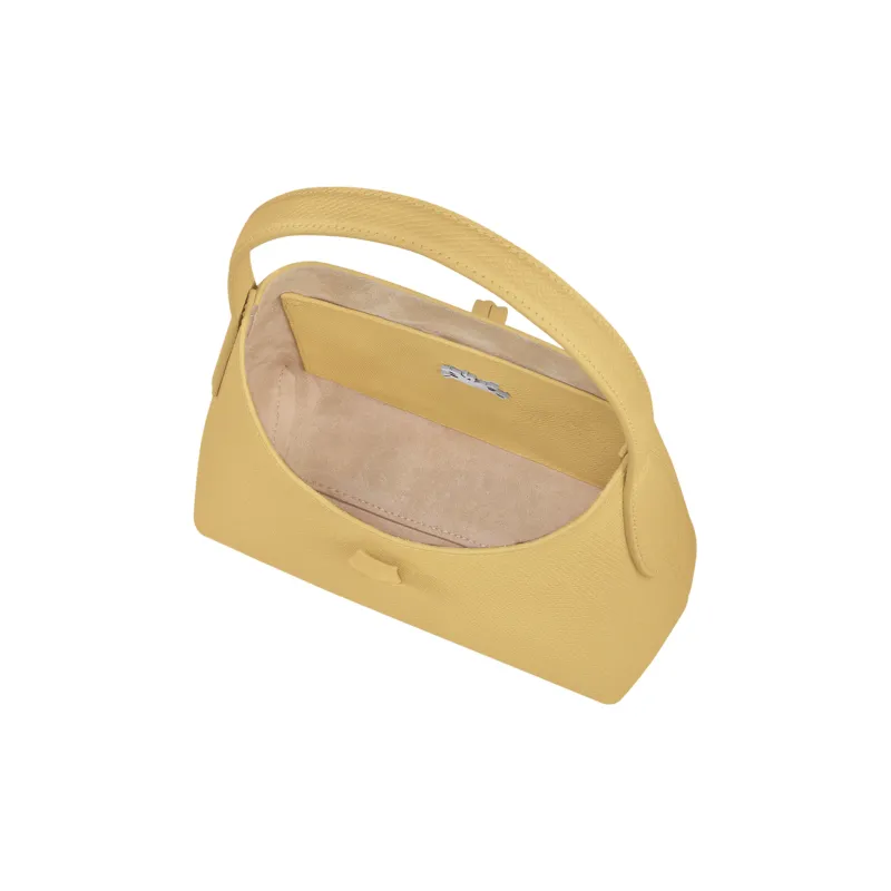 LONGCHAMP Roseau Cow Leather Shoulder Bag, Handbag, Shoulder Bag Women's Pink Yellow-3