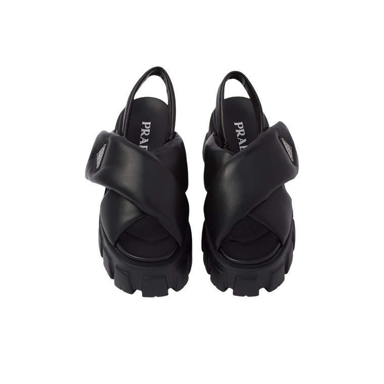 25SS【PRADA】Monolith Nappa Sandals ★送料関税込★ Prada Monolith Nappa Leather Sandals | Saks Fifth Avenue