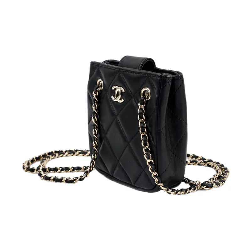 CHANEL Lambskin Clutch, Coin Purse, Shoulder Bag, Crossbody Bag Mini Women's Black-1
