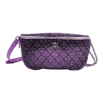CHANEL Denim Fanny Pack Women's Purple