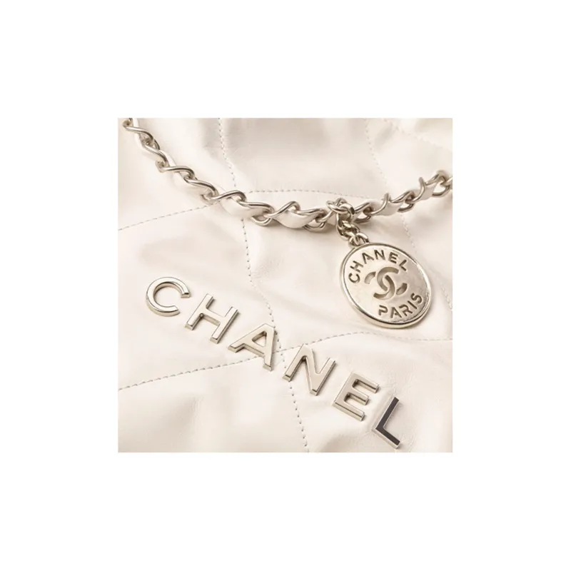 CHANEL Smooth Finish Calfskin Tote Bag, Shopping Bag, Portable Crossbody Bag, Shoulder Bag Trumpets Women's White-2