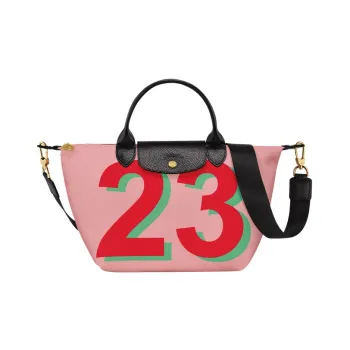 LONGCHAMP Cow Leather Trim Shoulder Bag Crossbody Bag Handbag Small Size Women's Pink