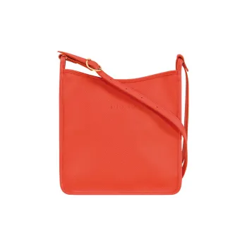 LONGCHAMP Le Foulonné Cow Leather Shoulder Bag Crossbody Bag Large Size Women's Orange