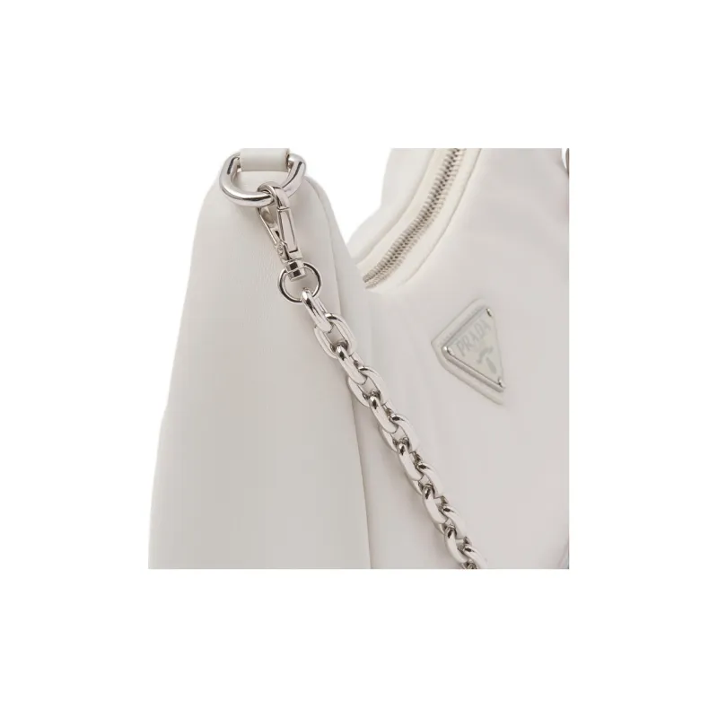 PRADA Re-Edition Nappa Leather Crossbody Bag Shoulder Bag Women's White-4