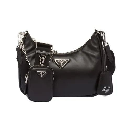 PRADA Padded Nappa-Leather Re-Edition Shoulder Bag Black