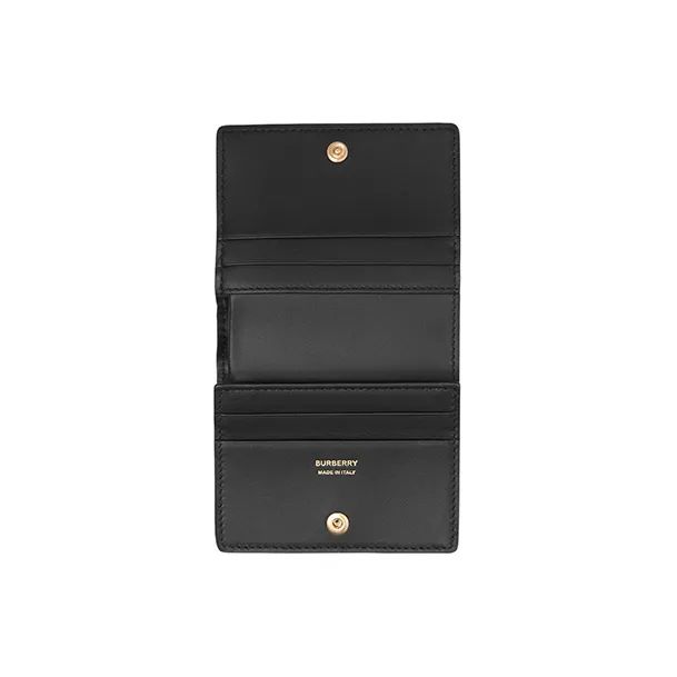 Burberry Calfskin Wallet Regular Women's Black-3