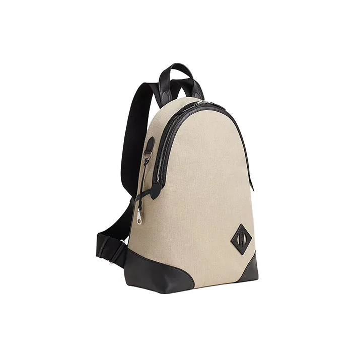 HERMES Bivouac Canvas With Swift Leather Backpack Men's Gray Black-1