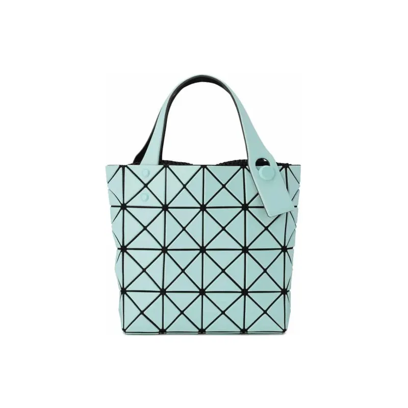 ISSEY MIYAKE Lucent Boxy PVC Basket Bag, Small Square Box, One Shoulder Handbag Trumpets Women's Mint Green-6