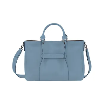 LONGCHAMP 3D Cow Leather With Sheepskin Trim Shoulder Bag Crossbody Bag Handbag Medium Size Women's Dark Gray