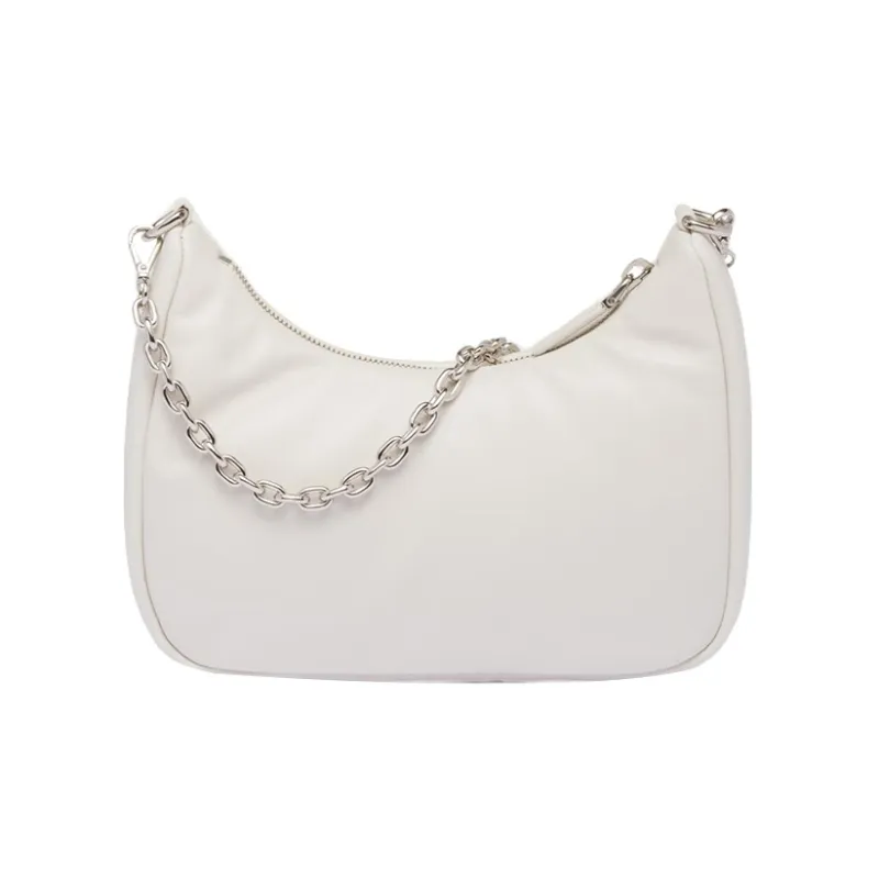 PRADA Re-Edition Nappa Leather Crossbody Bag Shoulder Bag Women's White-2