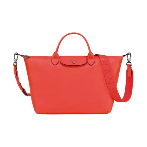 LONGCHAMP Cow Leather One Shoulder Handbags Large Size Women's Orange