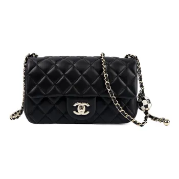 CHANEL Classic Flap CF23C Early Spring Sheepskin Chain Bag Shoulder Bag Crossbody Bag Women's Black