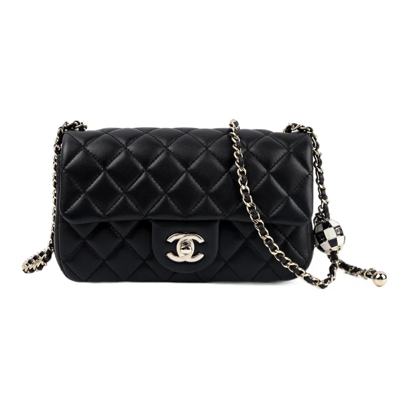CHANEL Classic Flap CF23C Early Spring Sheepskin Shoulder Bag, Crossbody Bag Women's Black-0