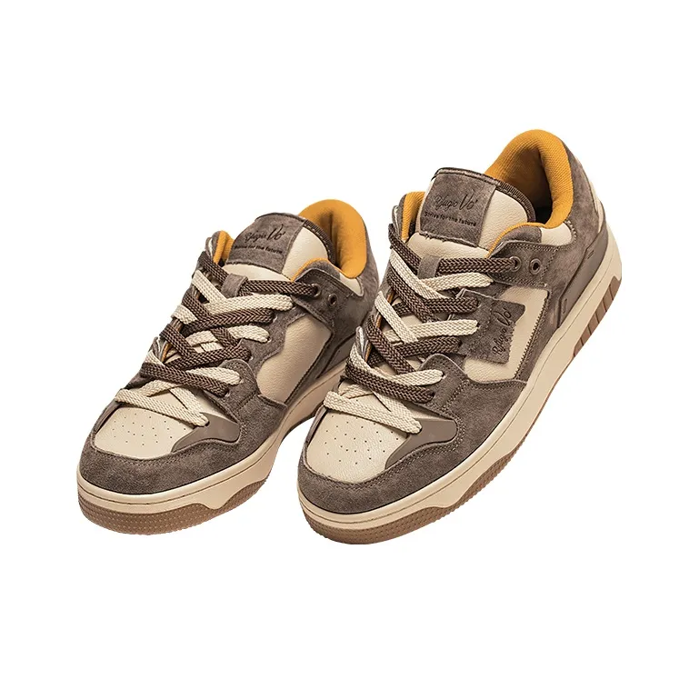 RIFUGIO VO' Skateboard Shoes Unisex Low Top Coffee-3