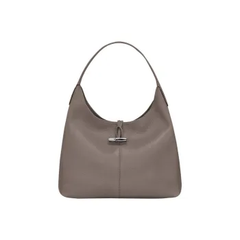 LONGCHAMP Roseau Essential Cow Leather Crescent Shaped Shoulder Bag Handbag Shoulder Bag Women's Gray