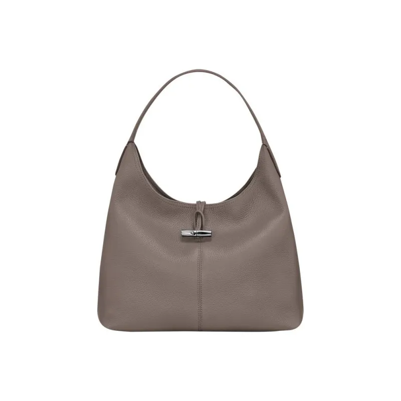 LONGCHAMP Roseau Essential Cow Leather Crescent Shaped Shoulder Bag Handbag Shoulder Bag Women's Gray-0