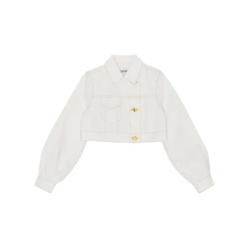 GANNI Cropped Coats Women's White