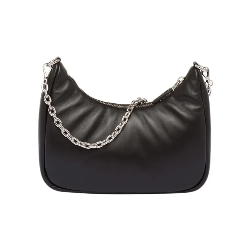 PRADA Padded Nappa Leather Re Edition Shoulder Bag Black-2